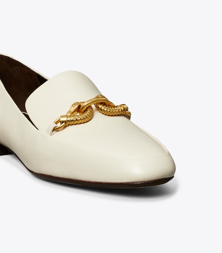 Tory Burch designer flats Jessa Loafer in LIGHT CREAM detail