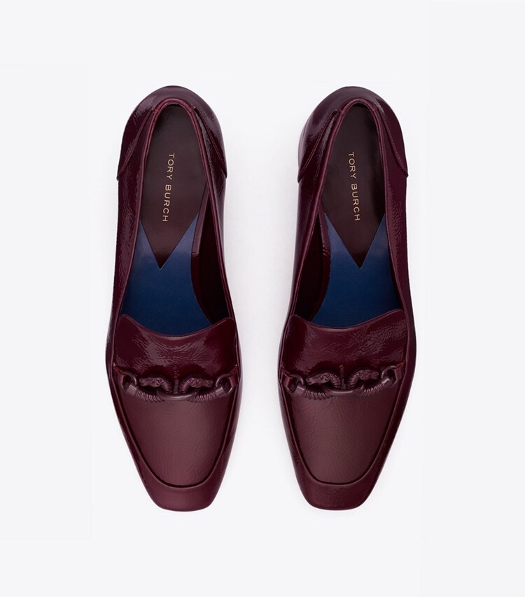 Tory Burch designer heels Jessa Loafer mit Absatz in DARK CARMINE von oben
