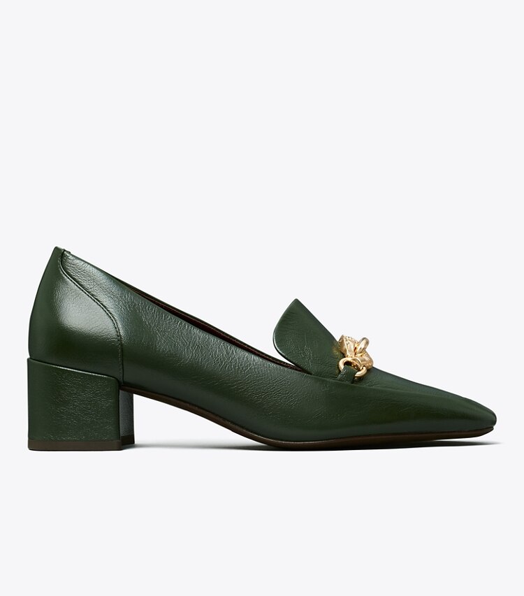 Tory Burch designer heels Jessa Loafer mit Absatz in DARK EMERALD side
