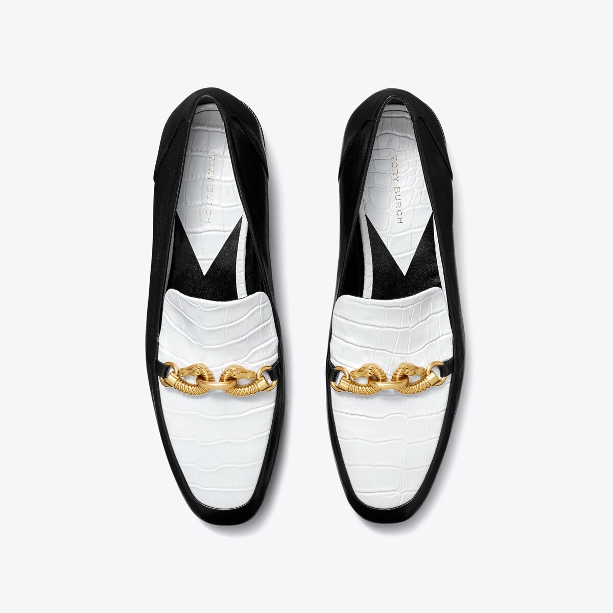 美品□TORY BURCH 【24】Jessa バイカラー ローファー レザー