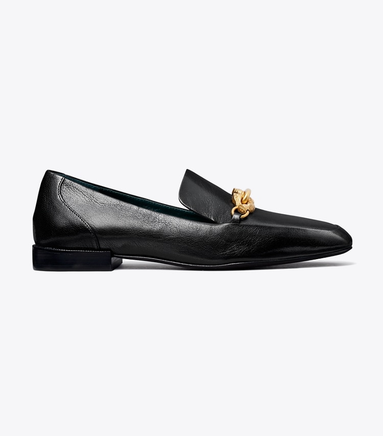 Tory Burch designer flats Jessa Loafer in PERFECT BLACK side