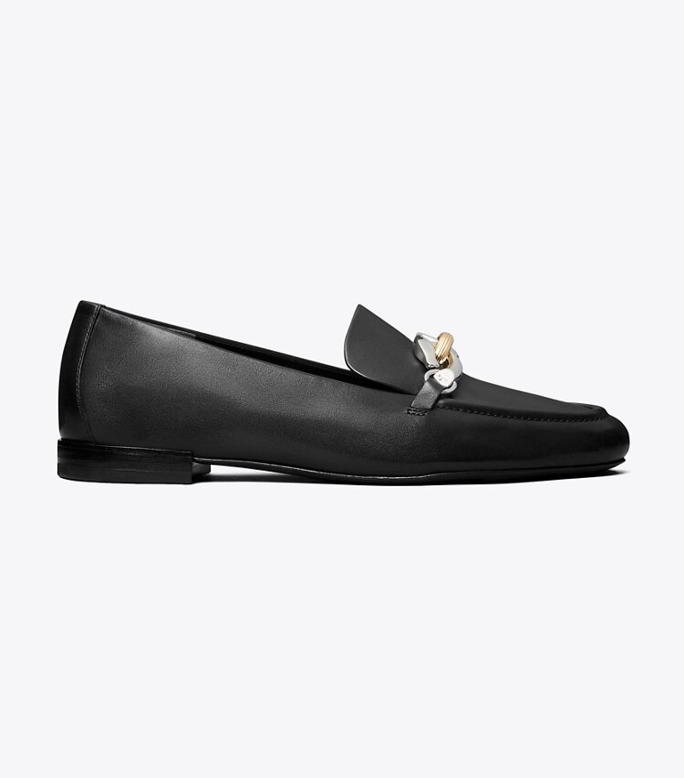 Tory Burch designer flats Jessa Loafer in PERFECT BLACK side