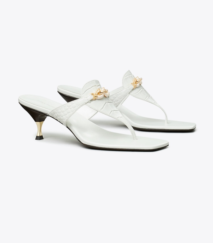 Tory Burch designer sandals Jessa Low Heeled Sandal in GARDENIA angle