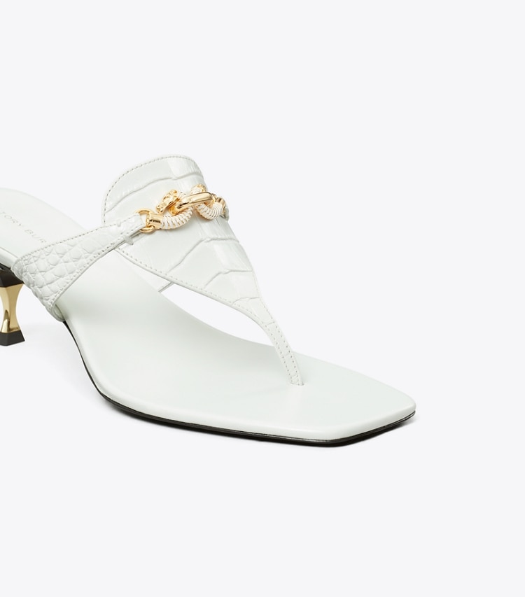Tory Burch designer sandals Jessa Low Heeled Sandal in GARDENIA detail