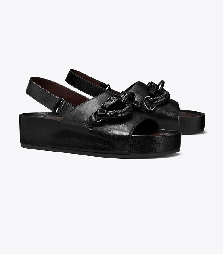 Tory Burch designer sandals Jessa Platform Sandal in PERFECT BLACK angle