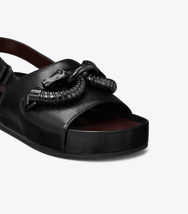 Tory Burch designer sandals Jessa Platform Sandal in PERFECT BLACK angle