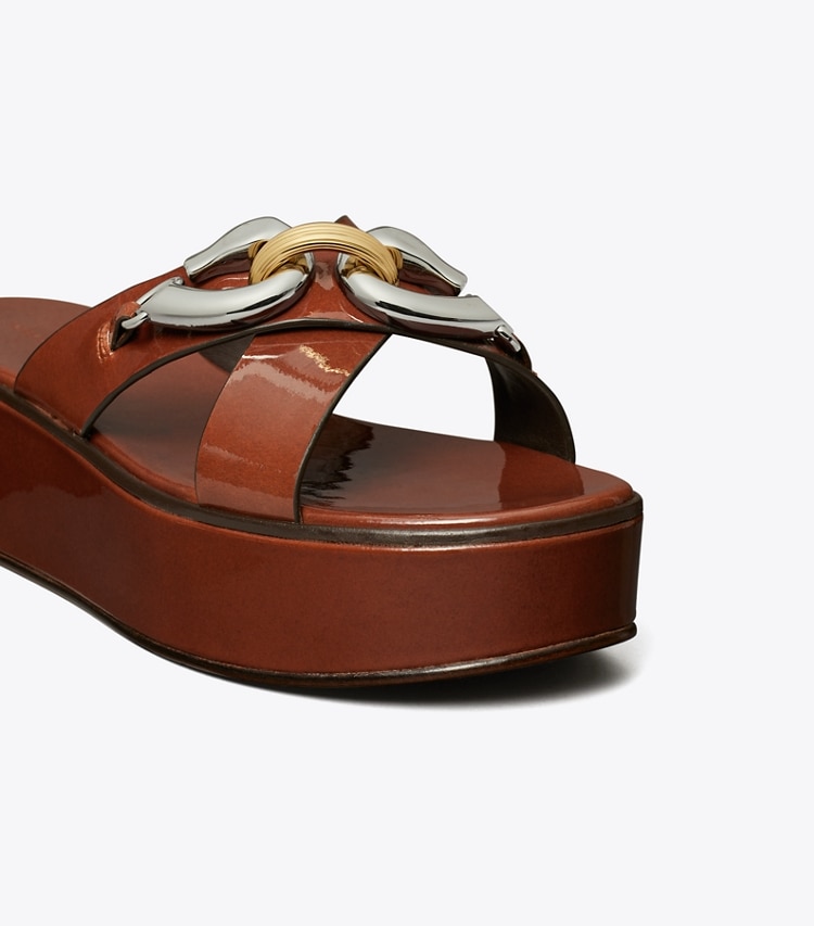 Tory Burch designer sandals Jessa Platform Sandal in RUSSET BROWN detail