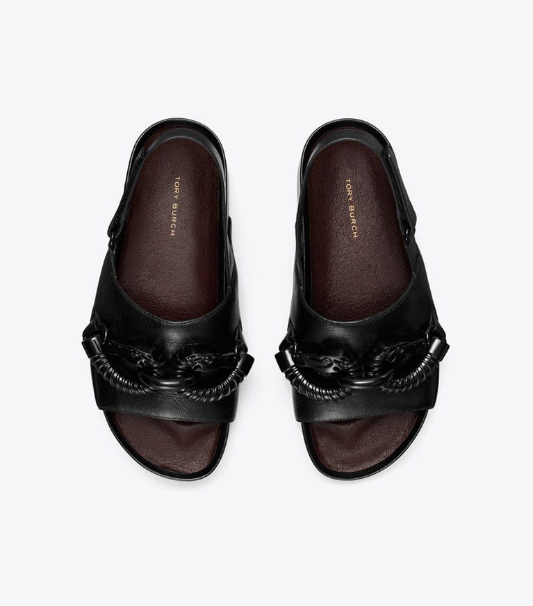 Tory Burch outlets Black Bovine Leather Sandals