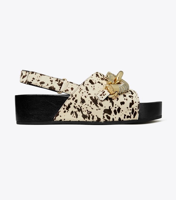 Tory Burch designer sandals Jessa Platform Sandal in COW PRINT / BLACK side