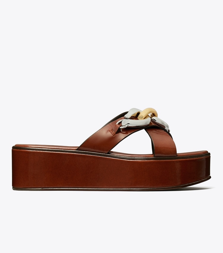 Tory Burch designer sandals Jessa Platform Sandal in RUSSET BROWN side