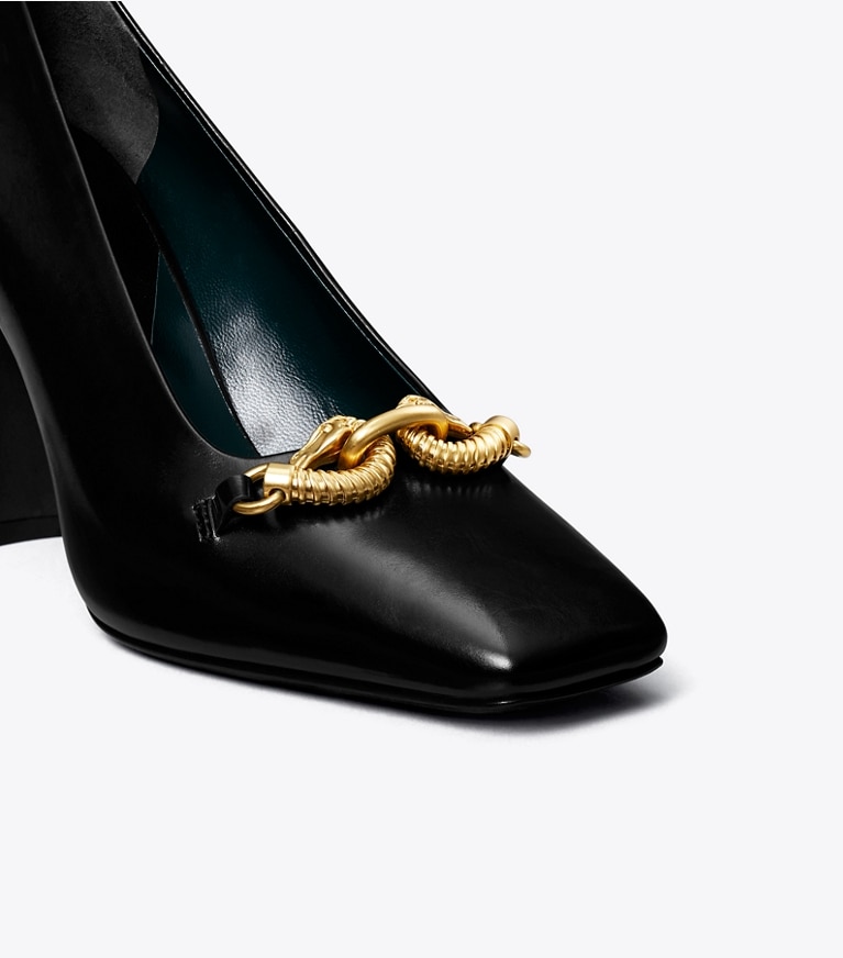 Tory Burch designer heels Jessa Pump in PERFECT BLACK angle