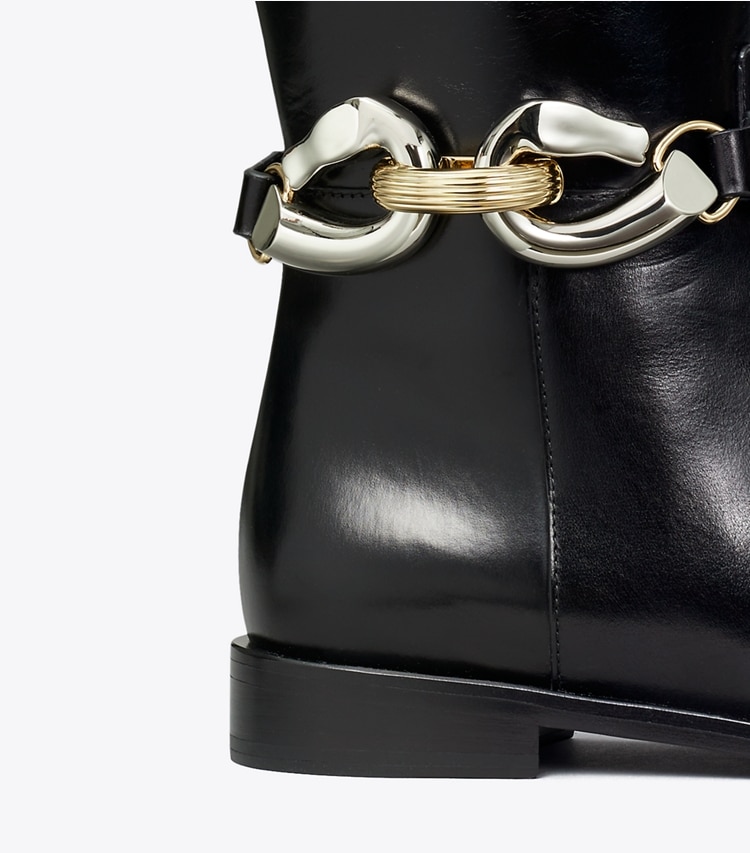 Tory Burch designer knee boots Jessa Riding Boot in PERFECT BLACK detail