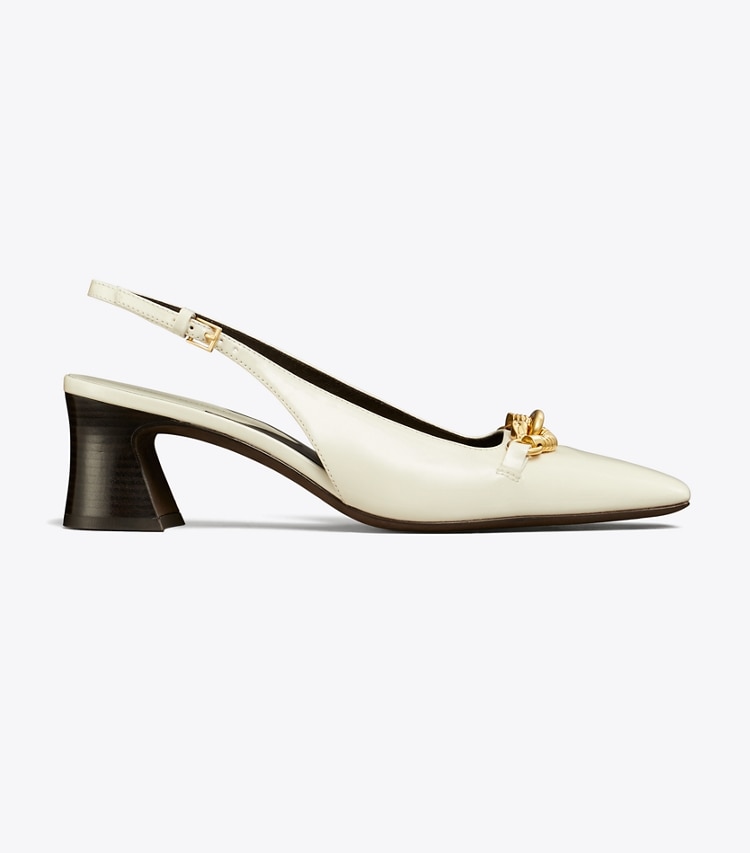 Tory Burch designer heels Jessa Slingback Heel in LIGHT CREAM / GOLD side