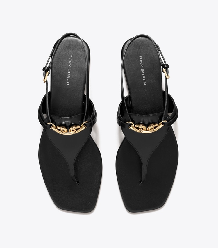 Tory Burch designer sandals Jessa T-Strap Sandal in PERFECT BLACK overhead