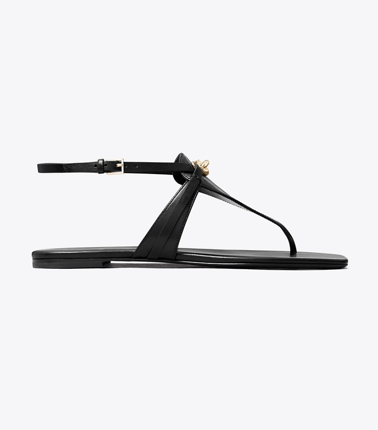 Tory Burch designer sandals Jessa T-Strap Sandal in PERFECT BLACK angle