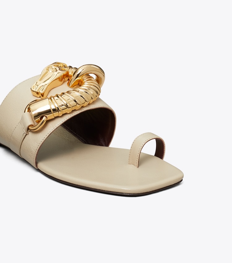 Tory Burch designer sandals Jessa Toe Ring Sandal in STONE GRAY detail