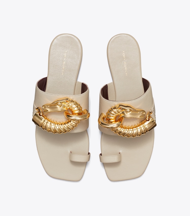 Tory Burch designer sandals Jessa Toe Ring Sandal in STONE GRAY overhead