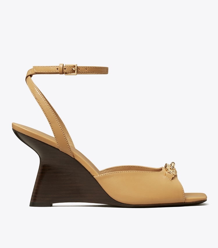 Tory Burch designer sandals Jessa Wedge Sandal in GINGER SHORTBREAD side