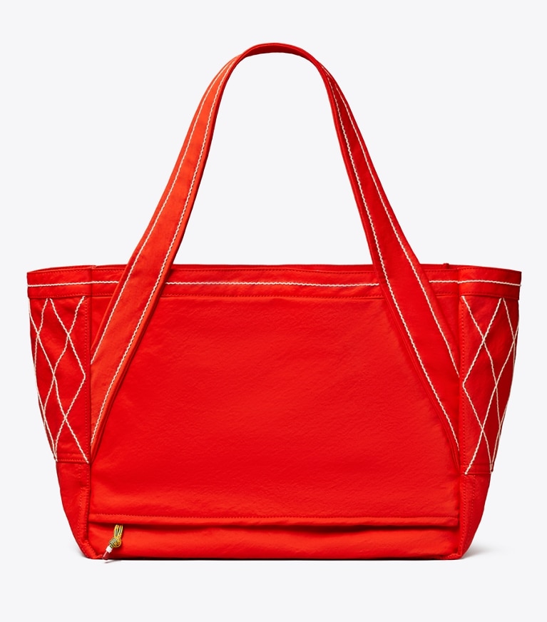 Tory Burch designer tote bags Jet Lag Tote in Red Jasmine back