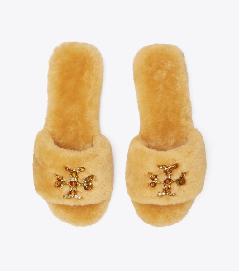 Tory burch fuzzy discount slippers