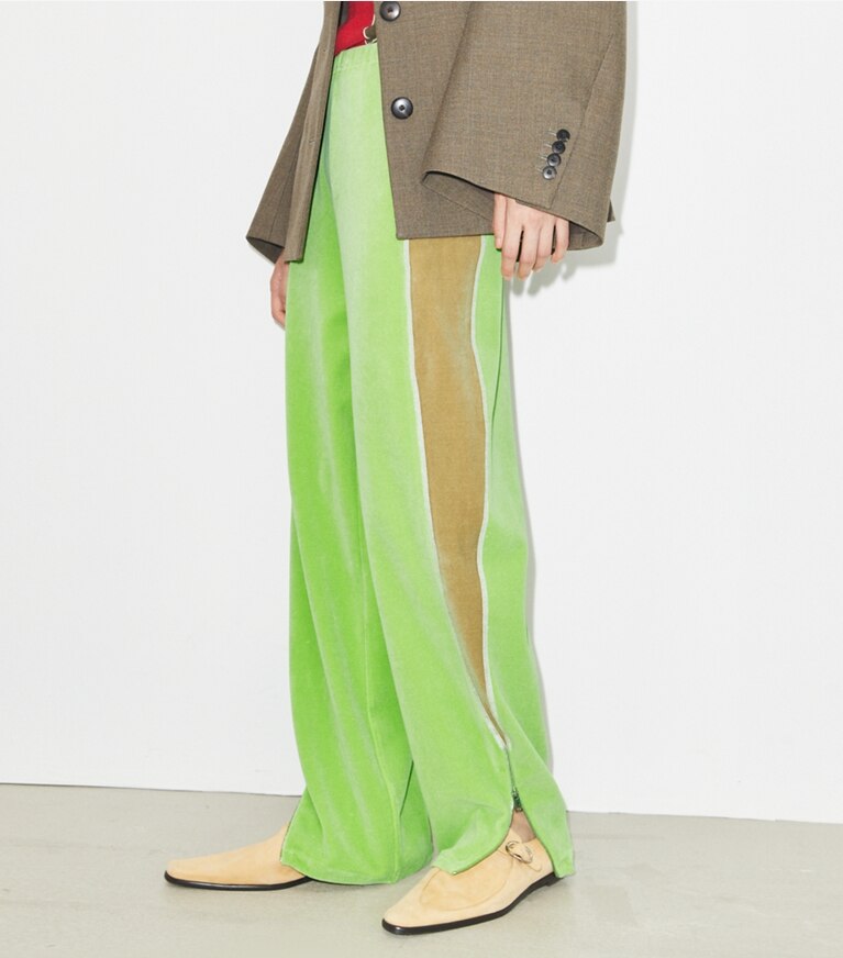 Tory Burch designer unterteile Jogginghose aus Baumwolle in Bright Green front