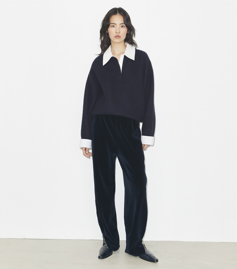 Tory Burch designer unterteile Jogginghose aus Baumwolle in Ink front