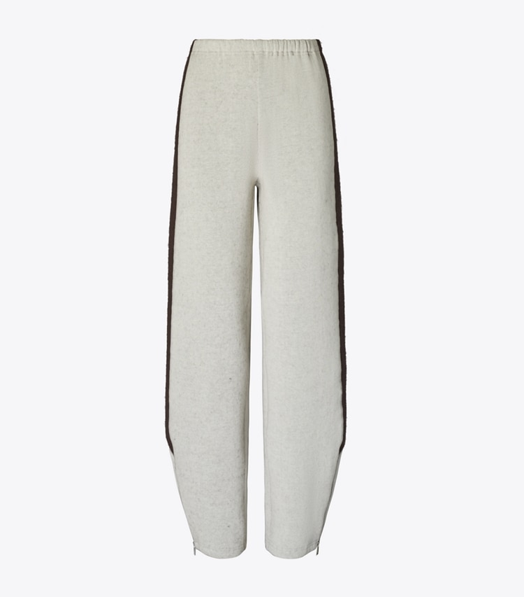 Tory Burch designer unterteile Jogginghose aus japanischem Jersey in Ivory / Mocha front