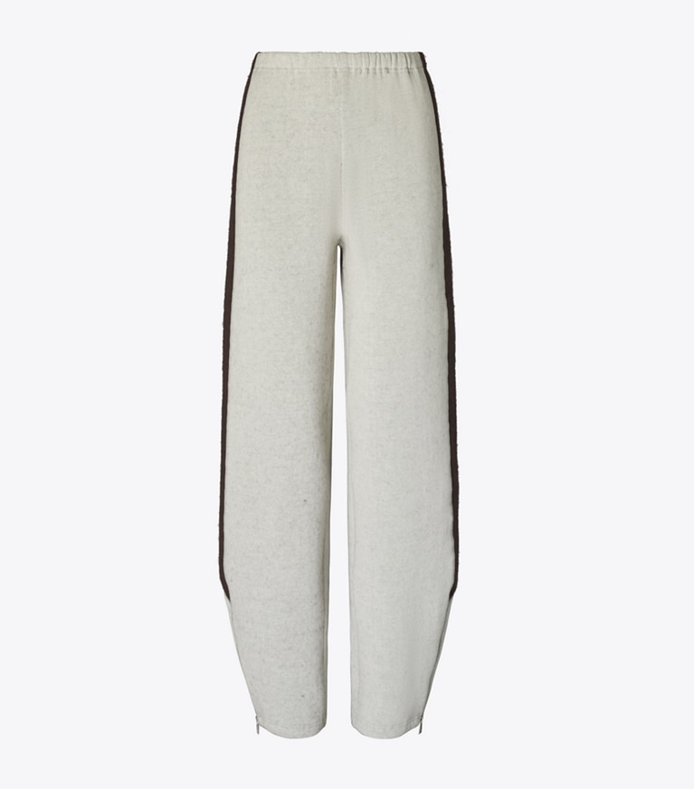 Tory Burch designer unterteile Jogginghose aus japanischem Jersey in Ivory / Mocha front