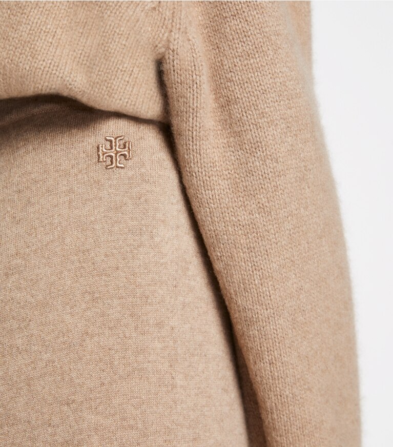 Tory Sport designer unterteile Jogginghose aus Kaschmir in Natural Heather front