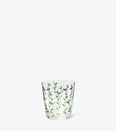 Tory Burch designer tabletop & drinkware Jolie Fleur Double Old Fashioned Glass, Set Of 4 in Purple Multi front