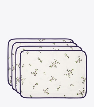 Tory Burch designer linens Jolie Fleur Placemat, Set of 4 in NEW IVORY group