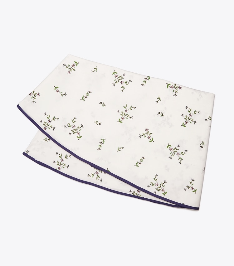Tory Burch designer linens Jolie Fleur Round Tablecloth, 108" in NEW IVORY front