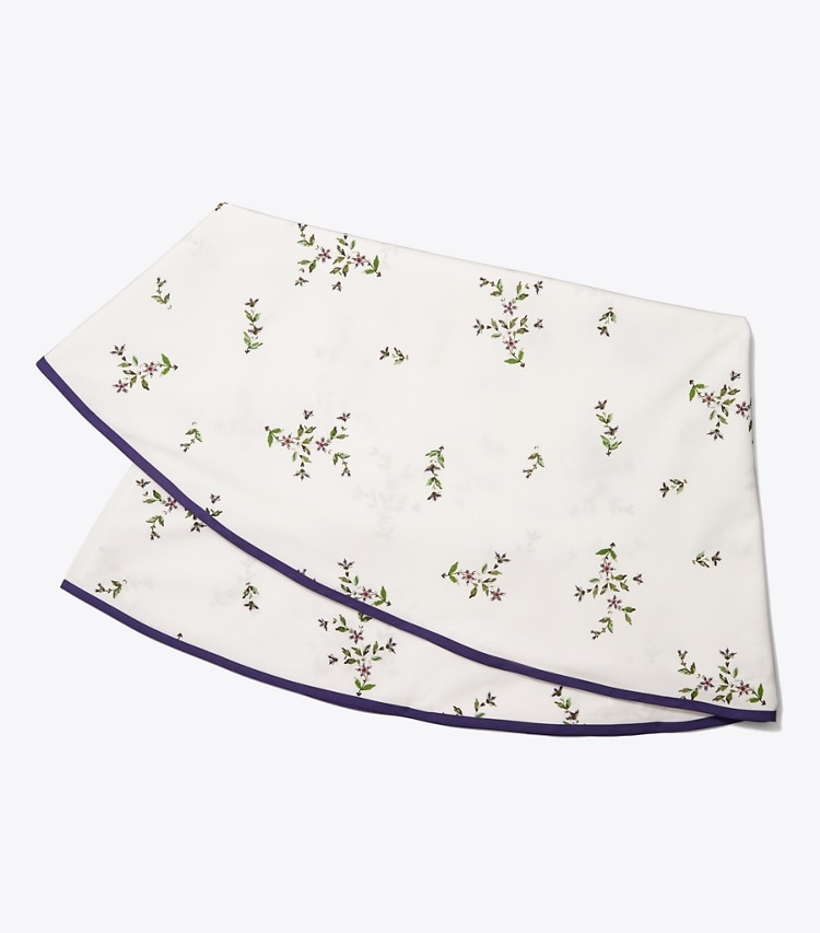 Tory Burch designer linens Jolie Fleur Round Tablecloth, 132"  in NEW IVORY front