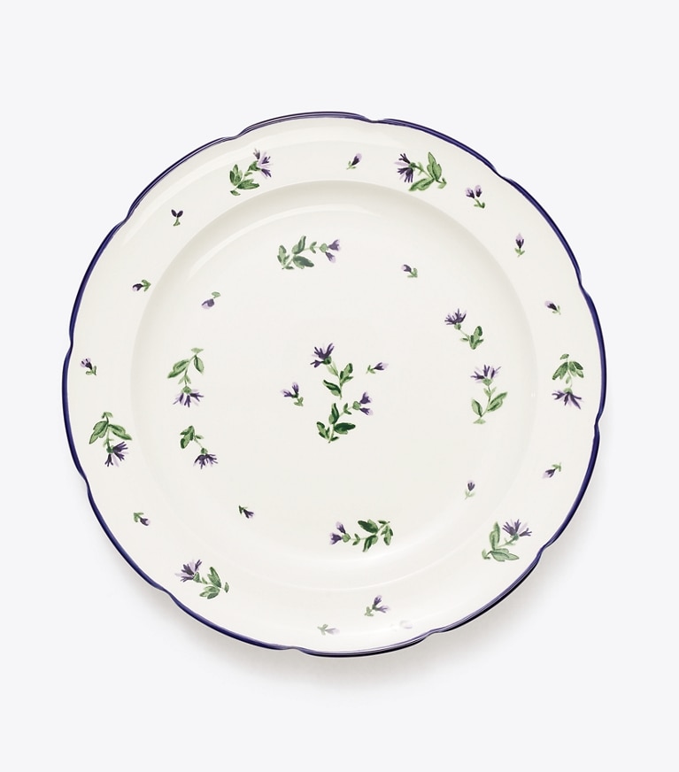 Tory Burch designer tabletop & drinkware Jolie Fleur Salad Plate, Set of 4 in NEW IVORY front
