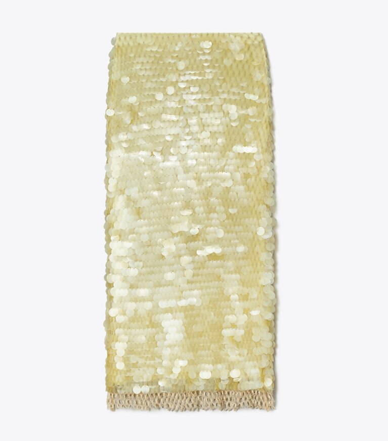 Tory Burch designer bas Jupe à paillettes dans Soft Lumen de face