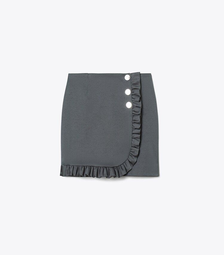 Tory Burch designer bas Jupe à volants en nylon dans Coal Gray de face