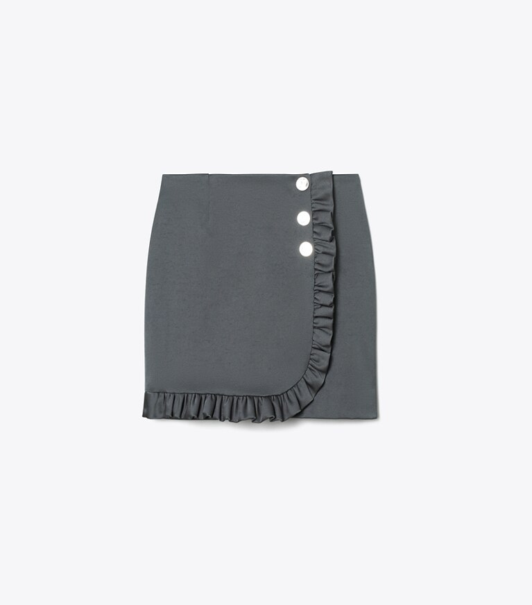 Tory Burch designer bas Jupe à volants en nylon dans Coal Gray de face