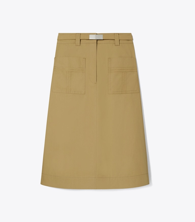 Tory Burch designer bas Jupe Camp en coton in Olive front