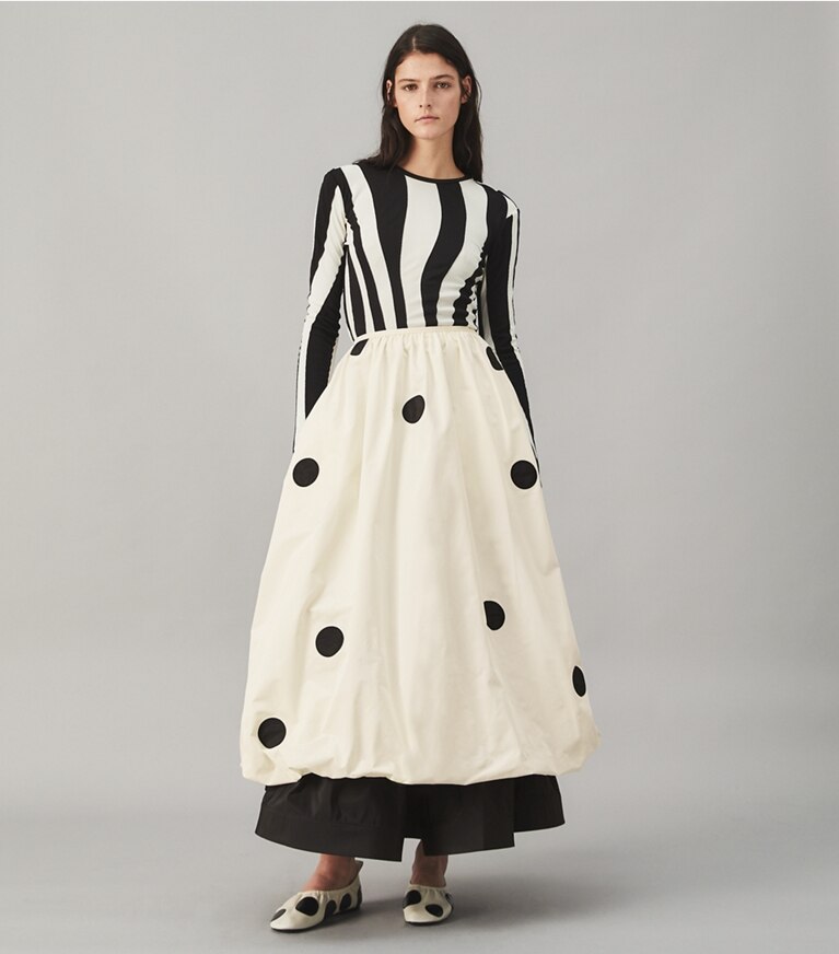 Tory Burch designer bas Jupe crinoline en tulle de coton dans Black supplémentaire sur le modèle