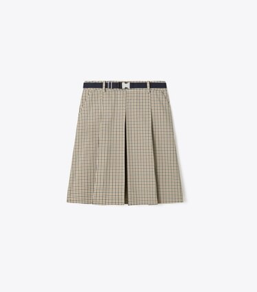 Tory Burch designer bas Jupe de golf à carreaux dans Multi Ivy Plaid de face