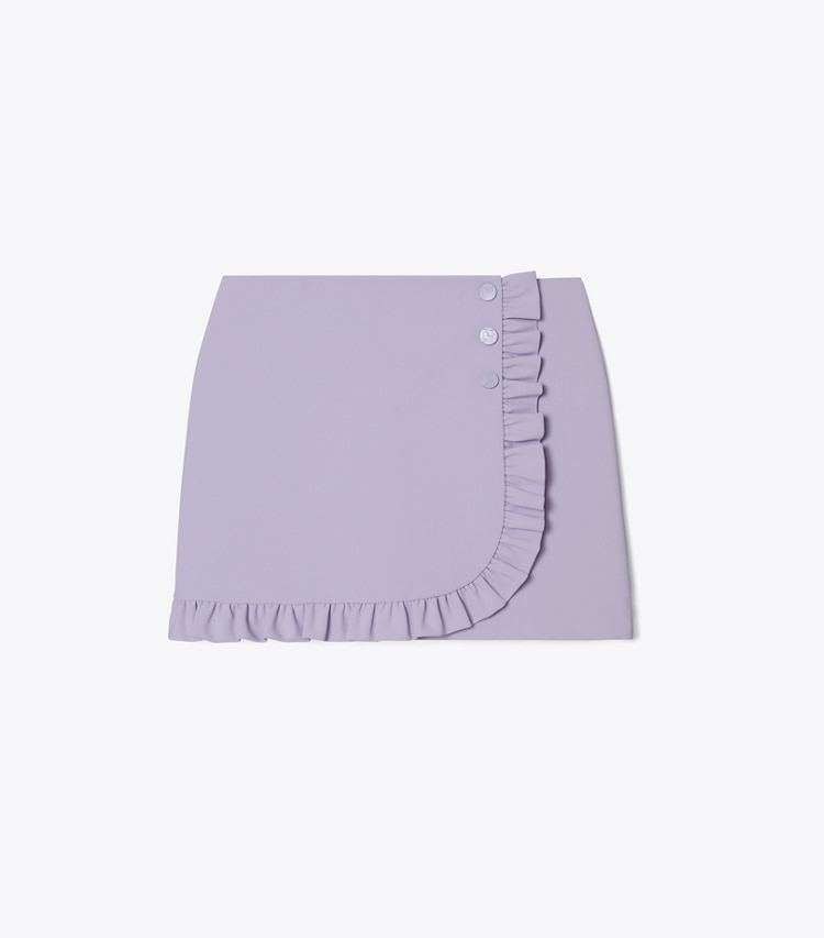 Tory Sport designer bas Jupe de golf à volants extensible dans Lilac Whisper de face