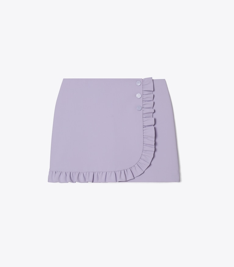 Tory Sport designer bas Jupe de golf à volants extensible dans Lilac Whisper de face