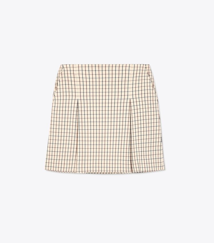Tory Sport designer bas Jupe de golf en sergé, devant à pinces dans Sesame Mini Plaid de face