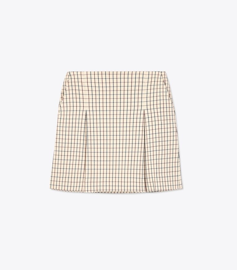 Tory Sport designer bas Jupe de golf en sergé, devant à pinces dans Sesame Mini Plaid de face