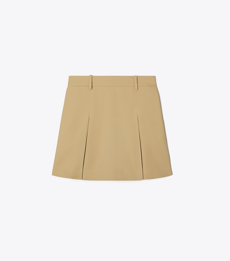 Tory Burch designer bas Jupe de golf en sergé technique dans Pale Teak de face
