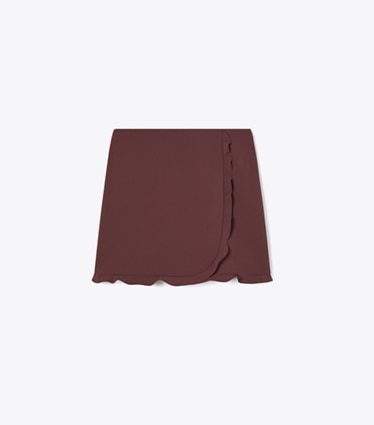 Tory Burch designer bas Jupe de golf extensible volantée in Dark Sangria front