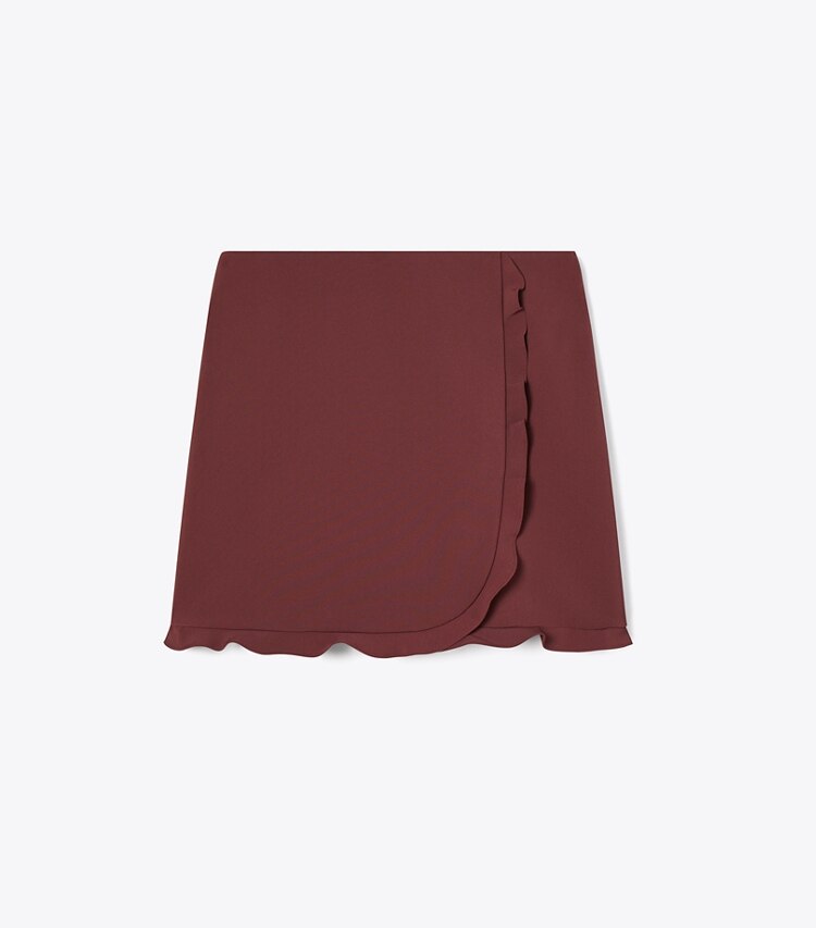 Tory Burch designer bas Jupe de golf extensible volantée in Dark Sangria front