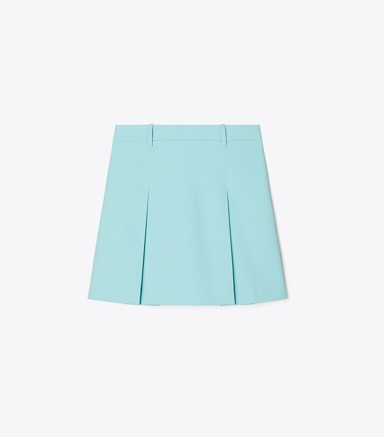 Tory Burch designer bas Jupe de golf plissée en nylon in Pastel Sky front