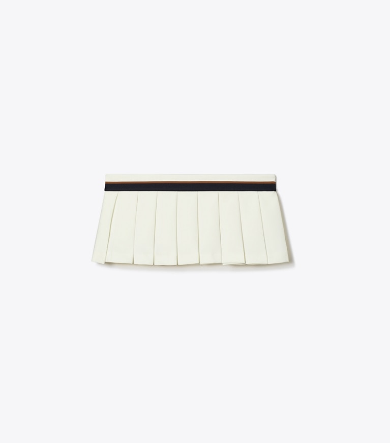 Tory Burch designer bas Jupe de tennis micro mini extensible dans Snow White de face