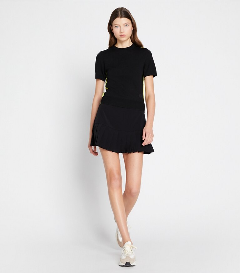 Tory Sport designer bas Jupe de tennis plissée in Black front